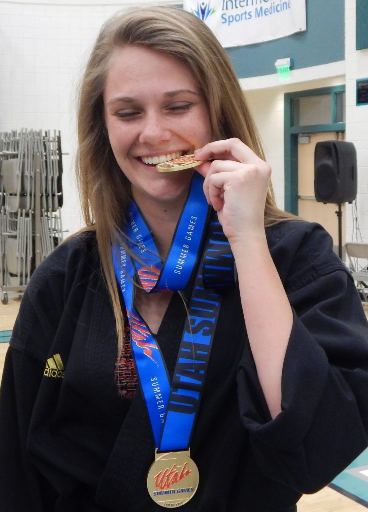 Tae Kwon Do double gold medalist Erin Call, Utah Summer Games, Cedar City, Utah, Jun. 18, 2016 | Photo by Shelly Griffin, St. George News