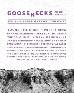 The lineup for the Goosenecks Music Festival, location and date not specified | Image courtesy of Goosenecks Music Festival, St. George News