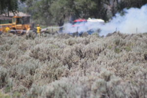 Fire crews worked to put out two fires Friday, together totaling approximately eight acres in the Cedar City area, June 10, 2016 | Photo by Tracie Sullivan, St. George/Cedar City News