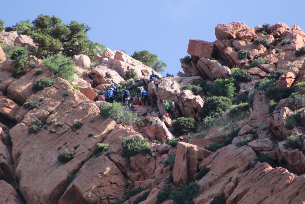 Iron County Sheriff's Ropes Team rescues a hiker from a 600-foot cliff in Cedar City Saturday, Cedar City, Utah, June 11, 2016 | Photo by Tracie Sullivan, St. George News / Cedar City News