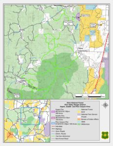 Map showing where the three fires currently being fought in the Color Country Fire District are located, June 16, 2016 | Image courtesy of Color Country Interagency Fire Center, St. George News