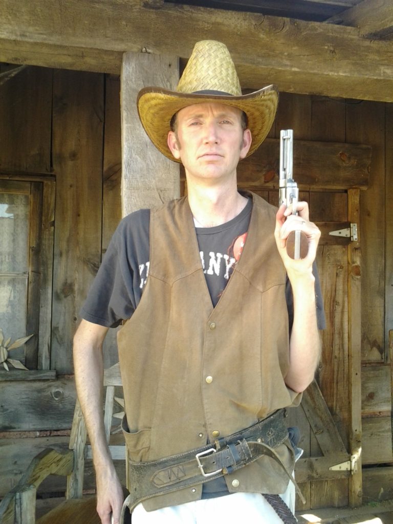 The author dressed up in Old West garb at Little Hollywood Museum | Photo by Reuben Wadsworth, St. George News