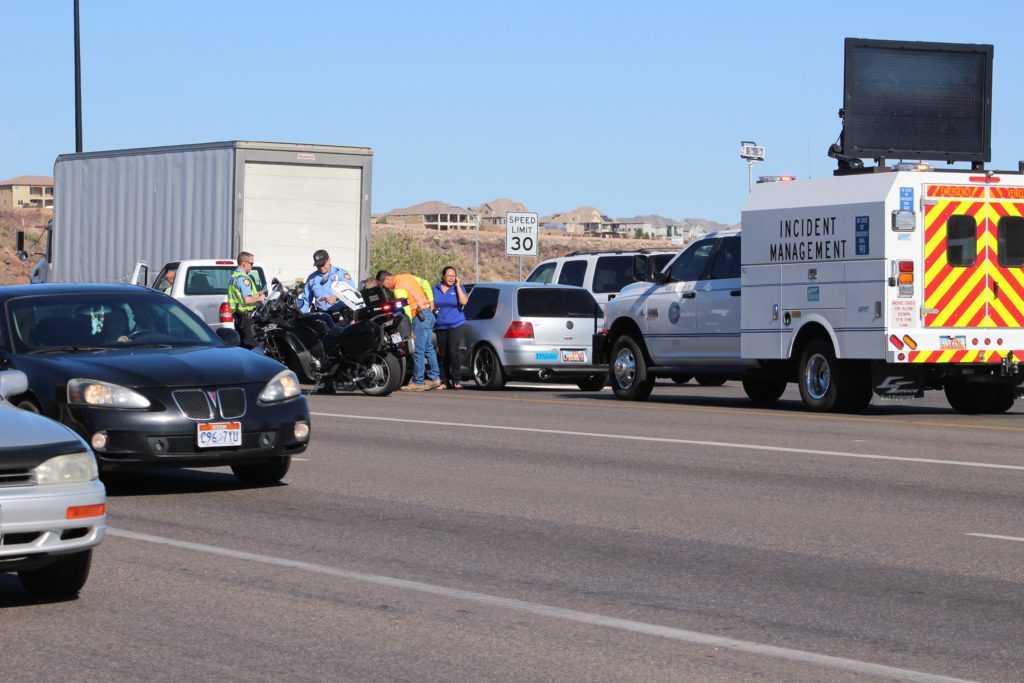 UDOT Incident Management Team assists at accident scene on E. St. George Boulevard, St. George, Utah, June 16, 2016 |Photo by Cody Blowers, St. George News