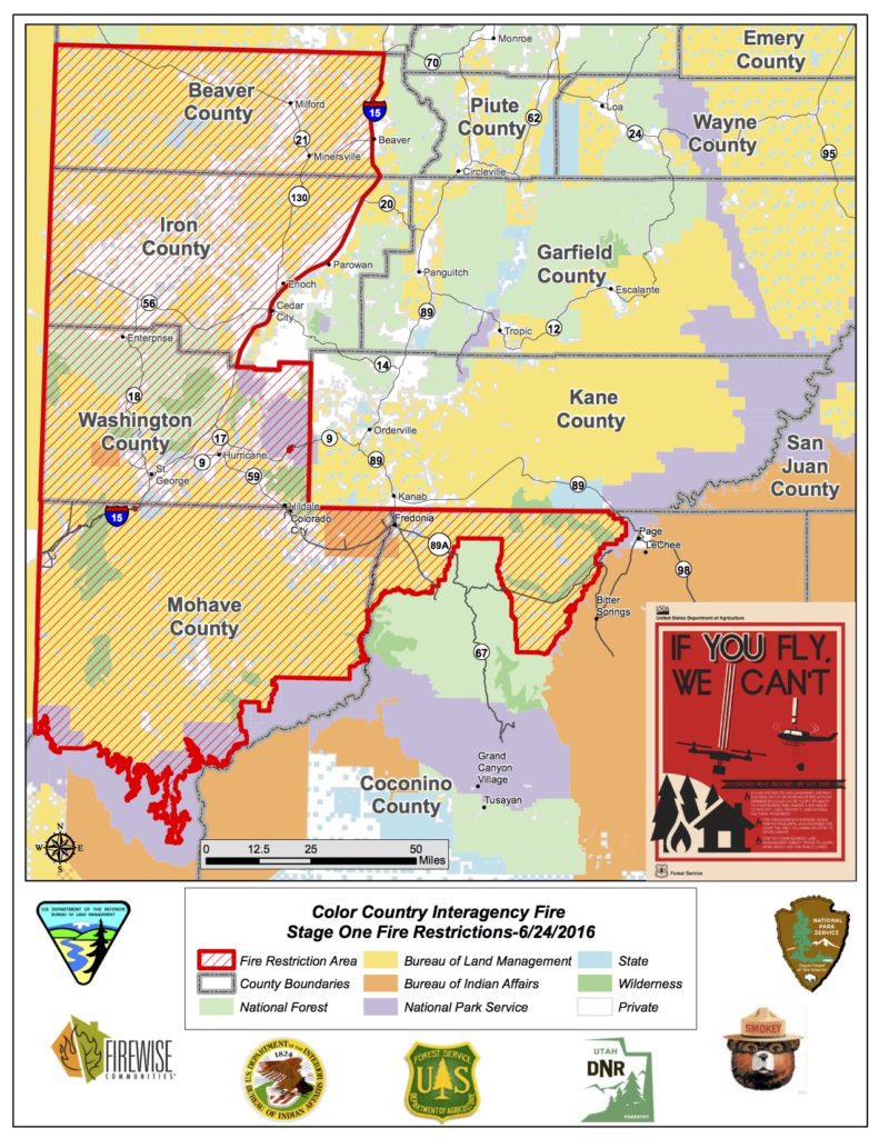 Map courtesy of Color Country Interagency Fire Center, St. George News
