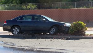 A car sheared off a fire hydrant, sending water onto South River Road Sunday morning. St. George, Utah, June 12, 2016 | Photo by Ric Wayman, St. George News