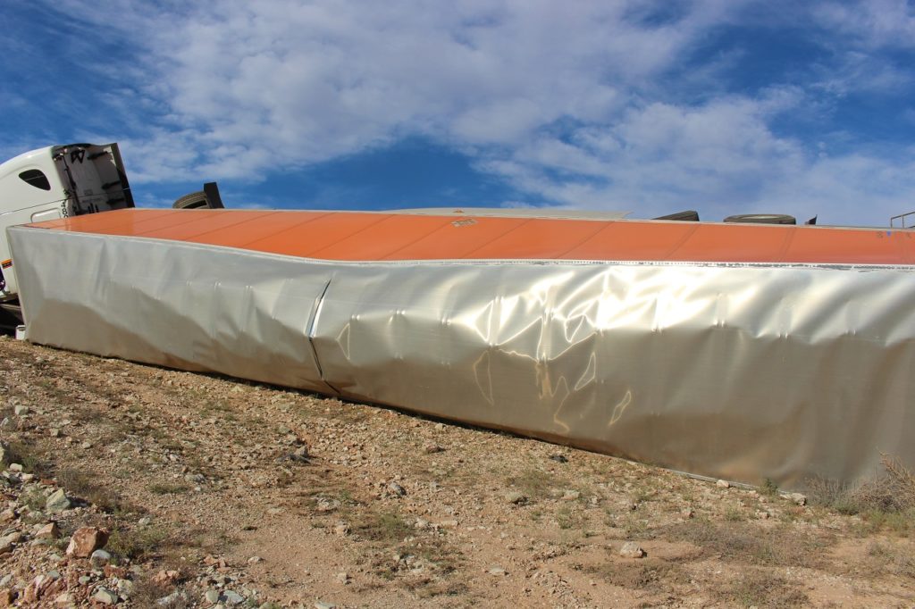 Top of semitrailer after it rolled off South River Road, St. George, Utah, June 18, 2016 | Photo by Cody Blowers, St. George News