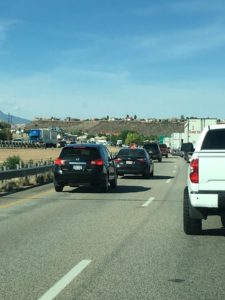 Traffic backs up for several miles on Interstate 15 Thursday, June 2, 2016, St. George, Utah | Photo courtesy Corbin Wade, St. George News