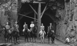 A horseback party at the west entrance to Zion Tunnel in 1929 | Photo courtesy of Wikipedia, St. George News