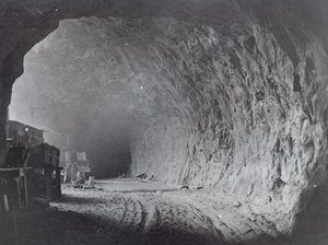 Tunnel near a window during construction of the Zion Tunnel, Springdale, Utah | Photo courtesy of Washington County Historical Society, St. George News