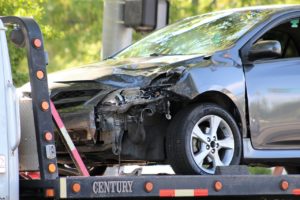 Gray Toyota four-door passenger car after colliding with Hyundaion 100 South at the intersection of Main Street in St. George, Utah, July 8, 2016 | Photo by Cody Blowers, St. George News