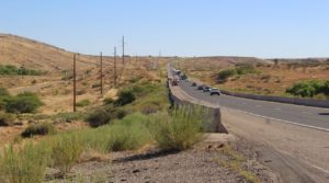 Distance from disable truck to where the fire ignited from shattered transmission parts, Interstate 15, Washington County, Utah, July 14, 2016 | Photo by Cody Blowers, St. George News