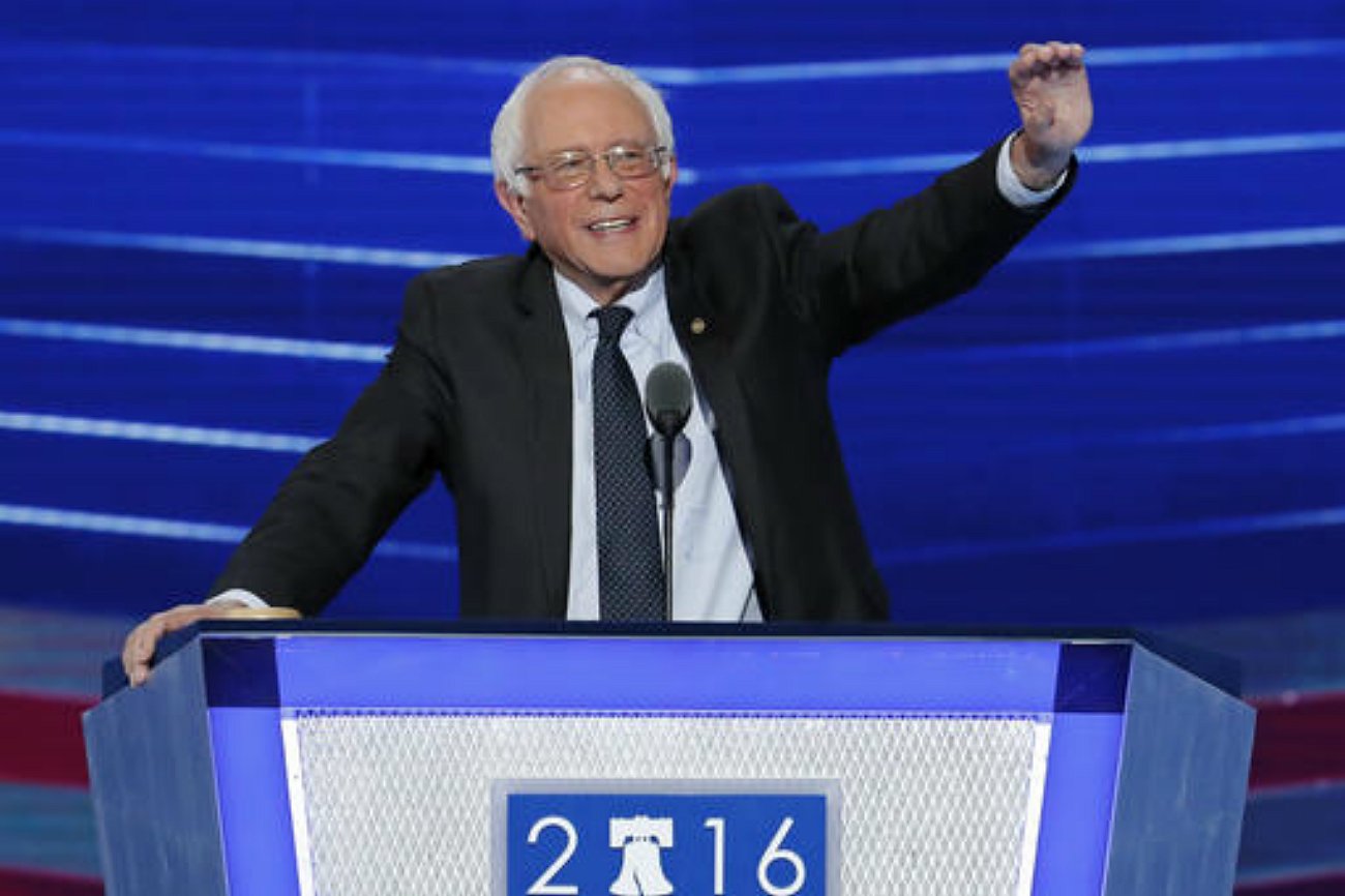 Former Democratic presidential candidate, Sen. Bernie Sanders, I-Vt., waves to delegates before speaking during the first day of the Democratic National Convention in Philadelphia, Pennsylvania, July 25, 2016 | AP Photo by J. Scott Applewhite courtesy of The Associated Press, St. George News 