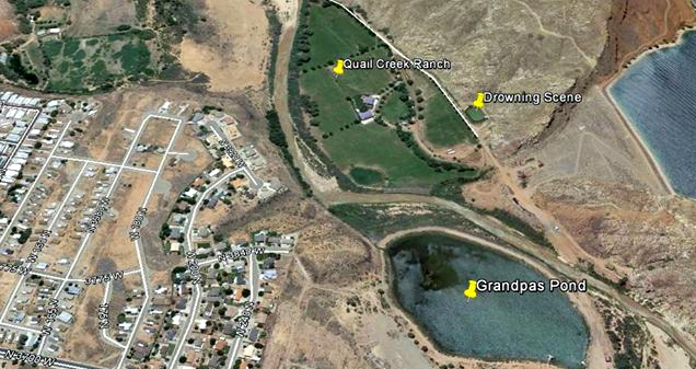 This file photo from Google Earth shows the private pond near Quail Creek Ranch where a man drowned Wednesday. Hurricane, Utah, undated. | Photo courtesy of Google Earth, St. George News