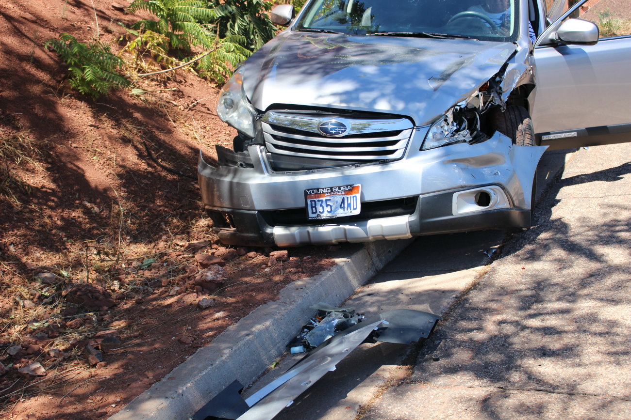 Aftermath of a two-vehicle collision at the intersection of St. George Boulevard and Bluff Street, St. George, Utah, July 23, 2016 | Photo by Mori Kessler, St. George News