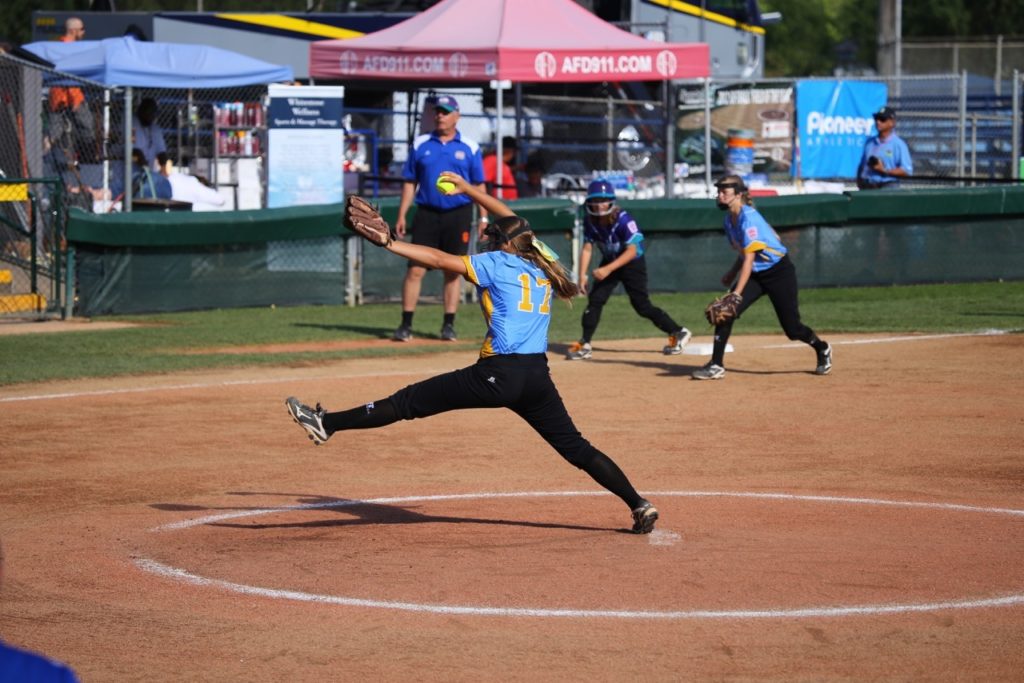 Ty Mooring at the Little League Softball World Series, Snow Canyon vs. Netherlands, Portland, Ore., Aug. 17, 2016 | Photo by Scott Miller, special to St. George News