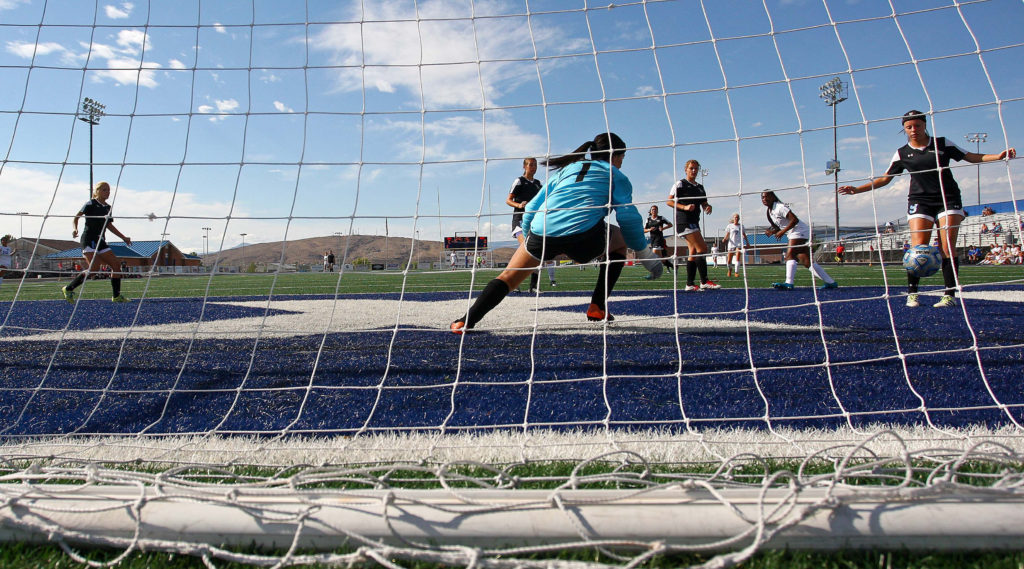 Dixie vs. Canyon View, Soccer, St. George, Utah, Aug. 27, 2016, | Photo by Robert Hoppie, ASPpix.com, St. George News