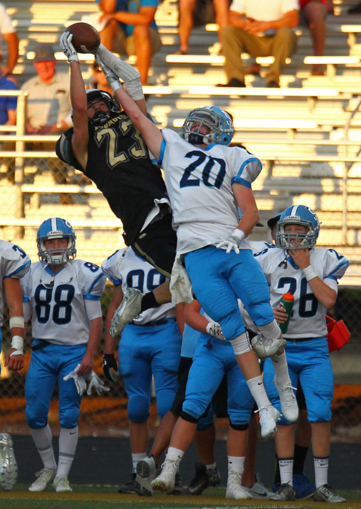 Desert Hills’ Logan Hokanson (23), Desert Hills vs. Salem Hills, Football, St. George, Utah, Aug. 26, 2016, | Photo by Robert Hoppie, ASPpix.com, St. George News