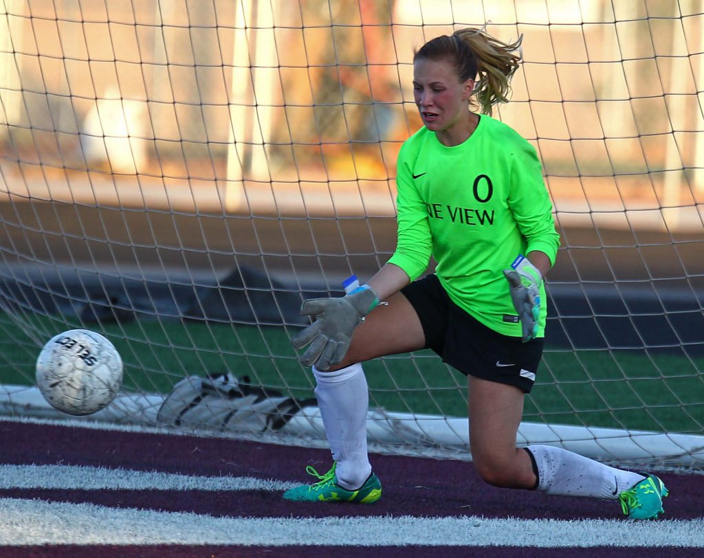 Pine View's Alena Lorentzen (0) got the shutout Thursday, filew photo from Pine View vs. Davis, Girls Soccer, Aug. 11, 2016, | Photo by Robert Hoppie, ASPpix.com, St. George News