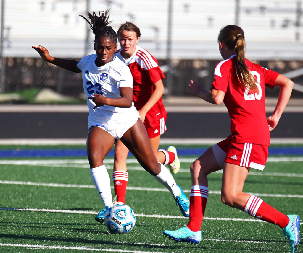 Dixie's Starlee Woodbury (23), Dixie vs. Delta, Girls Soccer, Aug. 12, 2016, | Photo by Robert Hoppie, ASPpix.com, St. George News