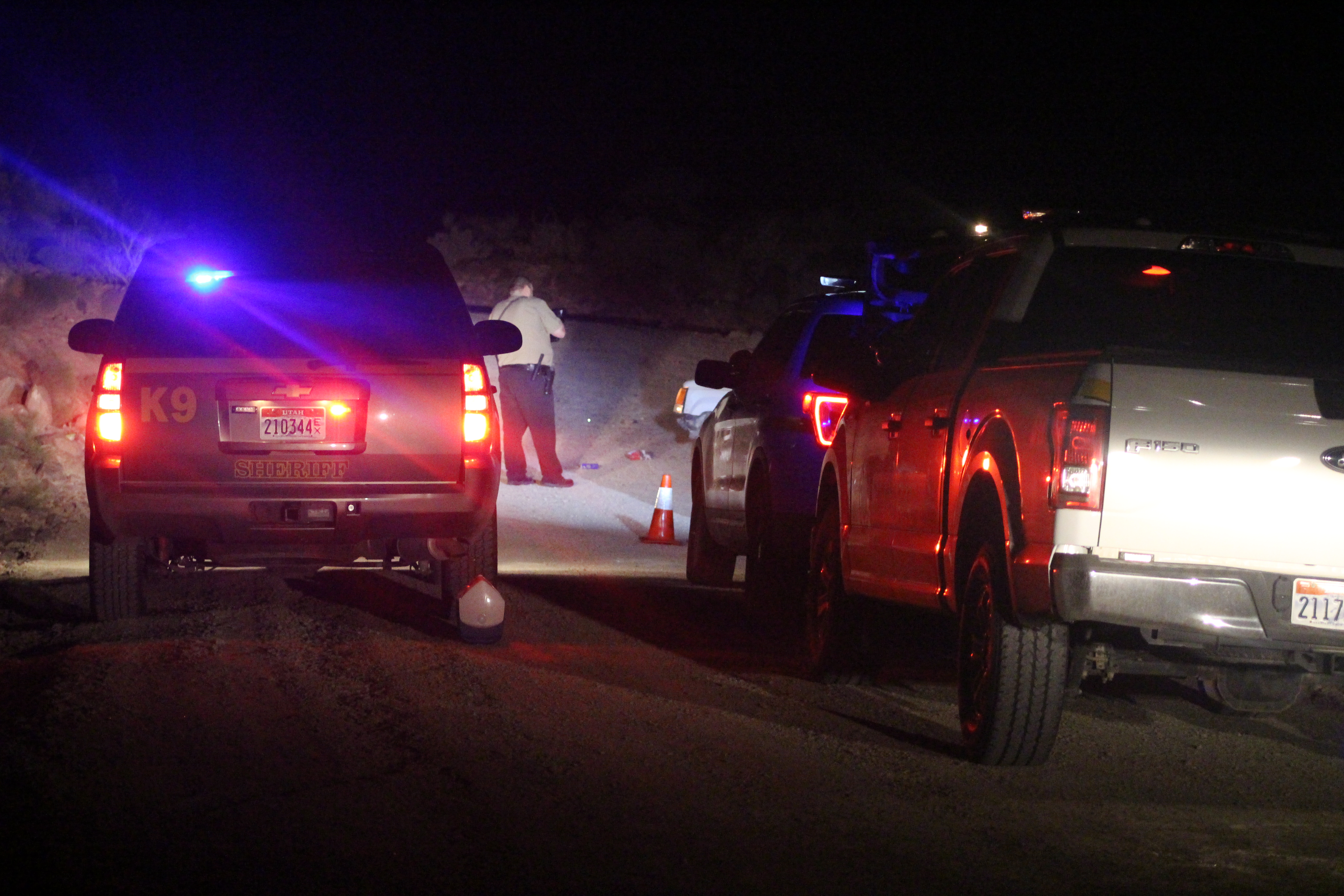 A woman was transported to the hospital in serious condition following a rollover on the Turkey Farm Road in the Red Cliffs Desert Reserve. The Washington County Sheriff's Office confirmed the woman was not wearing a seatbelt and was ejected from the SUV as it rolled, Washington County, Utah, Aug. 25, 2016 | Photo by Mori Kessler, St. George News