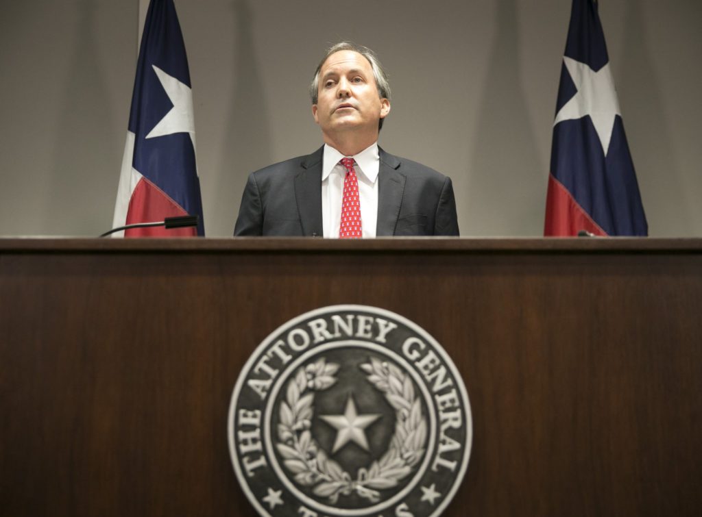FILE - In this May 25, 2016, file photo, Republican Texas Attorney General Ken Paxton announces Texas' lawsuit to challenge President Obama's transgender bathroom order during a news conference in Austin, Texas. A federal judge in Texas is blocking for now the Obama administration's directive to U.S. public schools that transgender students must be allowed to use the bathrooms and locker rooms consistent with their chosen gender identity. Paxton had argued that halting the law before school began was necessary because districts risked losing federal education dollars if they didn't comply. | Photo by Jay Janner/Austin American-Statesman via AP; St. George News
