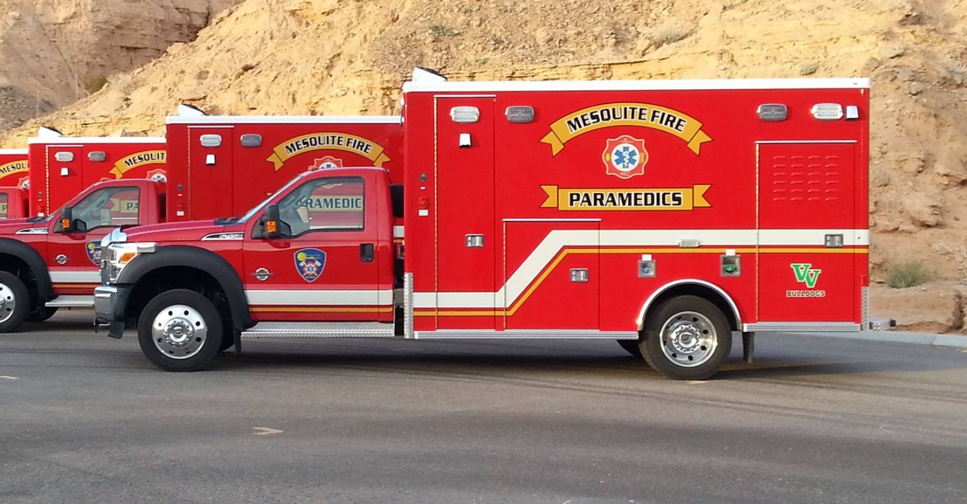 Mesquite Fire Rescue ambulance, Mesquite, Nevada, June 16, 2016 | Photo courtesy of Mesquite Fire Rescue, St. George News