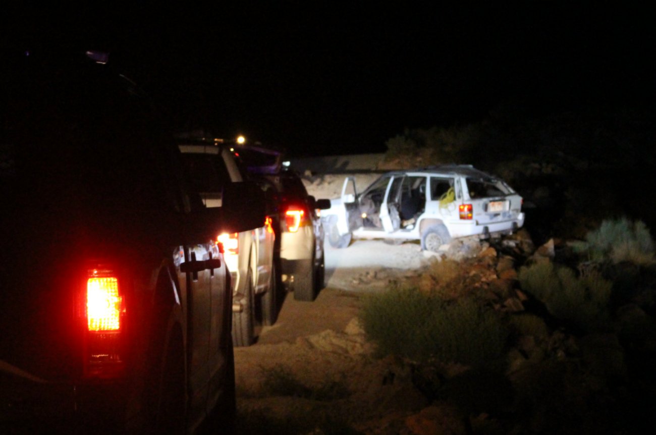 A woman was transported to the hospital in serious condition following a rollover on the Turkey Farm Road in the Red Cliffs Desert Reserve. The Washington County Sheriff's Office confirmed the woman was not wearing a seatbelt and was ejected from the SUV as it rolled, Washington County, Utah, Aug. 25, 2016 | Photo by Mori Kessler, St. George News