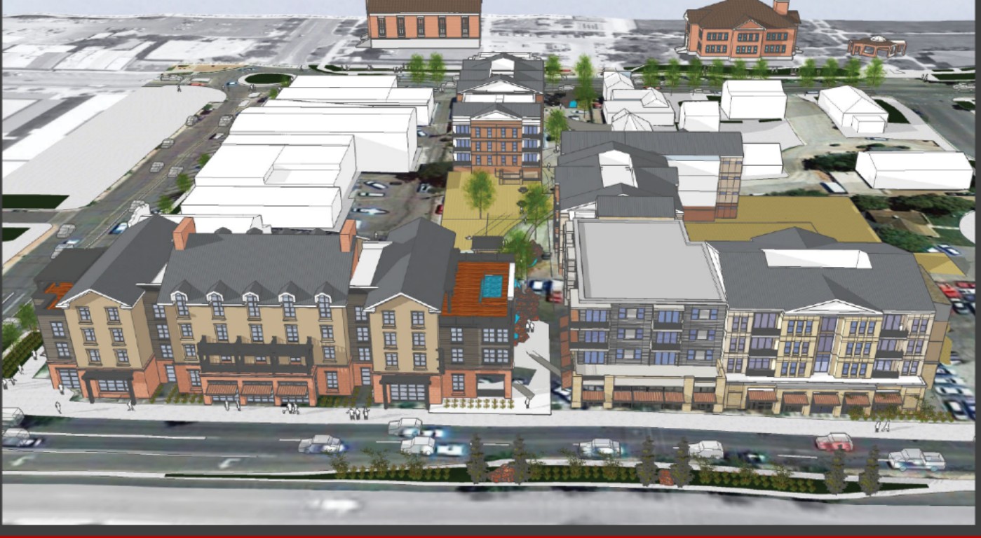 A rendering of the proposed mixed-use development proposed for downtown St. George at Main Street and St. George Boulevard | Image courtesy of Peg Development, St. George News