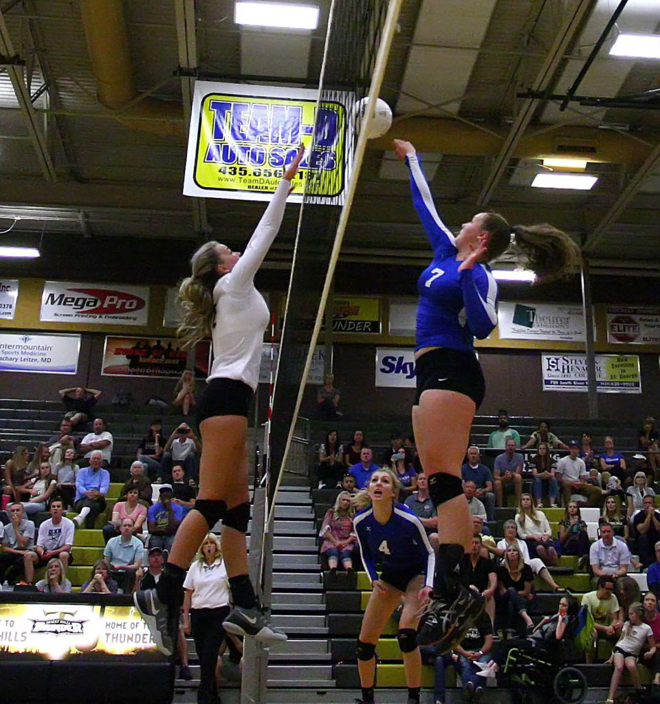 Desert Hills vs. Dixie, Volleyball, St. George, Utah, Sept. 15, 2016, | Photo by Megan Hoppie, ASPpix.com, St. George News