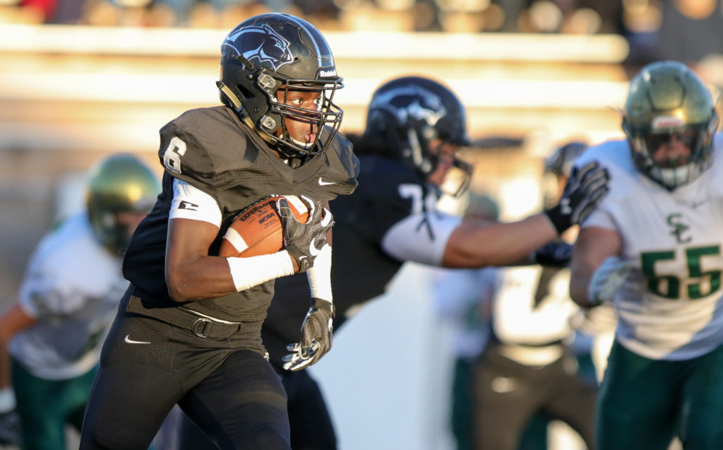 Pine View's Jacob Mpungi (6), Pine View vs. Snow Canyon, Football, St. George, Utah, Sept. 23, 2016, | Photo by Todd Ellis, St. George News