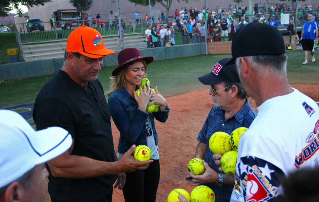 Former Major League Baseball player Jose Canseco puts on a home run hitting exhibition at Snow Canyon High School, St. George, Utah, Oct. 13, 2016, | Photo by Robert Hoppie, ASPpix.com, St. George News