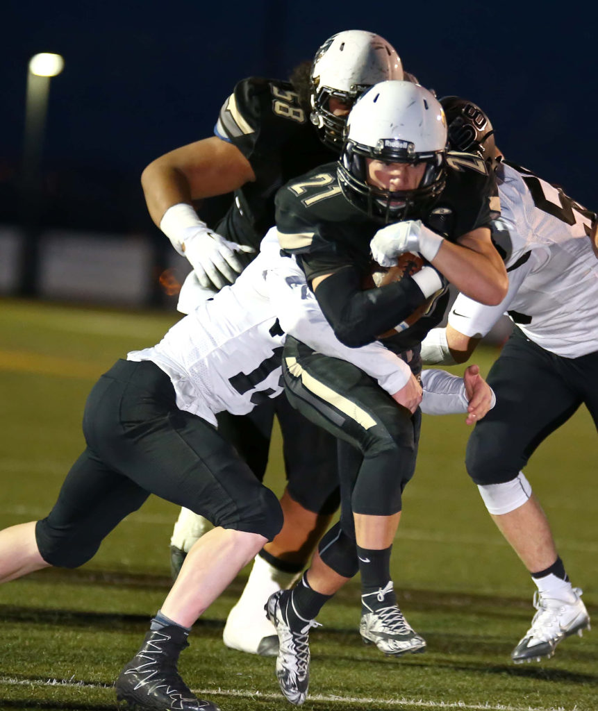 Desert Hills’ Brock Parry (21), Desert Hills vs. Pine View, Football, St. George, Utah, Oct. 7, 2016, | Photo by Robert Hoppie, ASPpix.com, St. George News