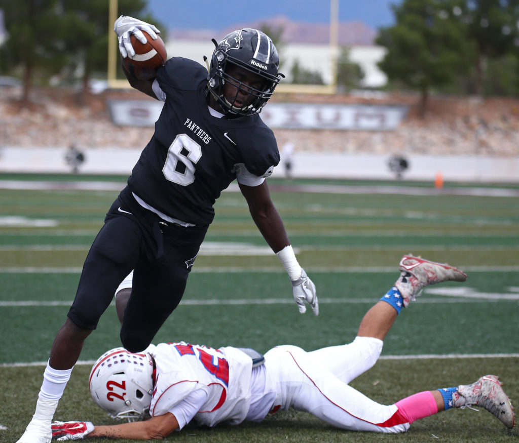 Pine View's Jacob Mpungi (6), Pine View vs. Ben Lomond, 3AA State Football Playoffs, St. George, Utah, Oct. 28, 2016, | Photo by Robert Hoppie, ASPpix.com, St. George News