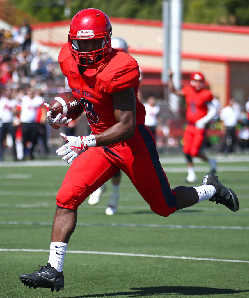 Dixie State's DeJon Coleman (9), Dixie State University vs. Western State Colorado University, Football , St. George, Utah, Oct. 1, 2016, | Photo by Robert Hoppie, ASPpix.com, St. George News