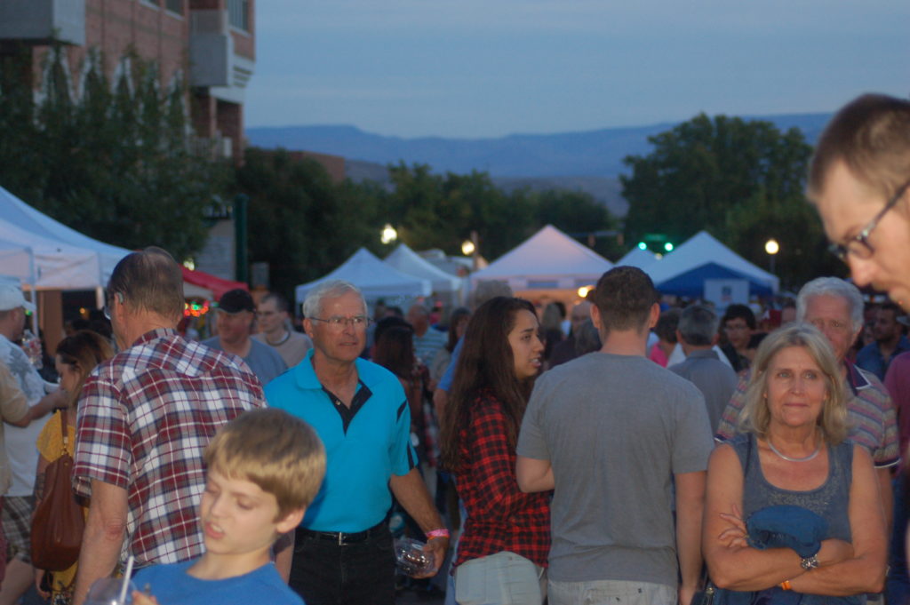 Crowds mingle with family and friends on Main Street during George Streetfest in St. George, Utah, Oct. 7, 2016 | Photo by Hollie Reina, St. George News