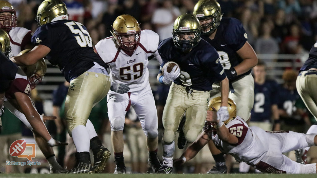 SC's Chris Poulsen, Snow Canyon vs. Cedar , Football, St. George, Utah, Sep. 30, 2016, | Photo by Todd Ellis, St. George News