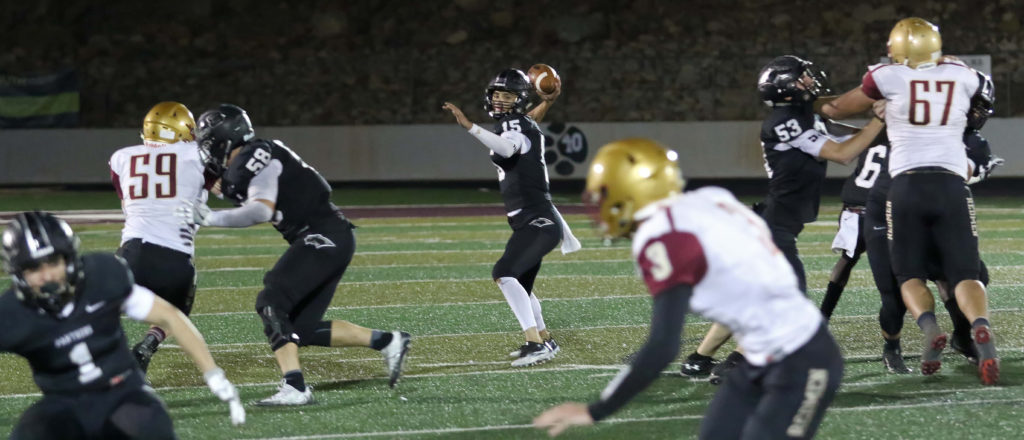 Pine View's Ryan Javines (15), Pine View vs. Cedar, Football, St. George, Utah, Oct. 21, 2016, | Photo by Kevin Luthy, St. George News