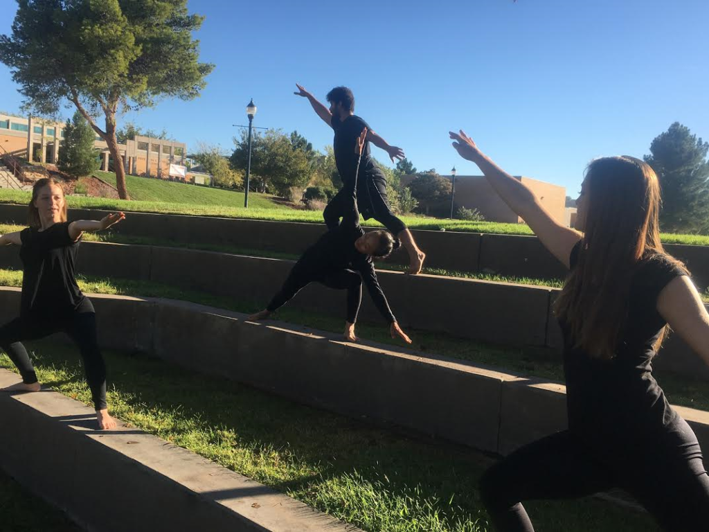 Members of the Dixie State University Modern Dance and Improvisation Club hone their dance improve skills on the DSU campus, St. George, Utah, Oct. 13, 2016 | Photo by Hollie Reina, St. George News