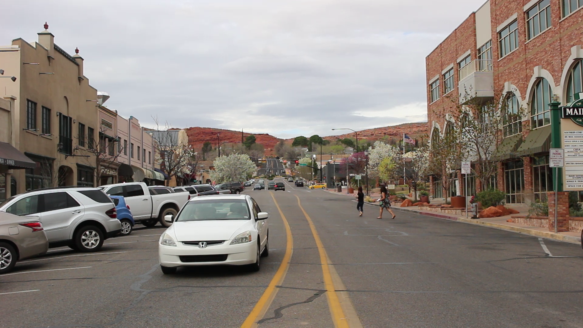 Main Street, downtown St. George. Proposition 1, a ballot initiate that proposes a quarter-cent sales tax increase, would provide additional funding toward local road infrastructure and public transit in Washington County and its municipalities. Civic officials are in favor of the measure, while some residents do not wish to see a new tax of any sort pass, St. George, Utah, March 5, 2016 | Photo by Mori Kessler, St. George News