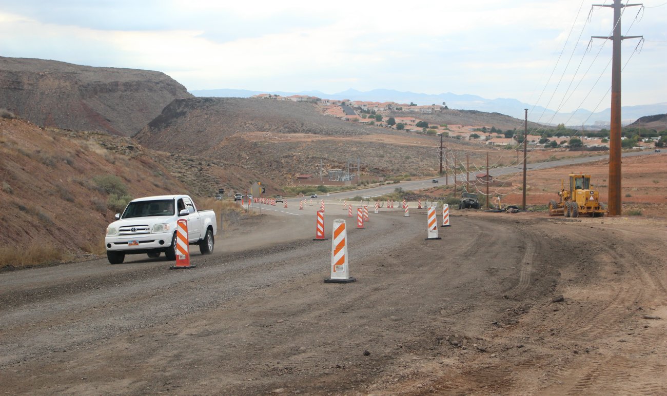 Telegraph Street between Washington and Highland parkways reopened after a month-long closure caused by a 6-inch drop in the roadway that is connected to a slow-moving slide. Repair work on Telegraph Street is expected to conclude in early 2017, Washington City, Utah, 2016 | Photo by Mori Kessler, St. George News