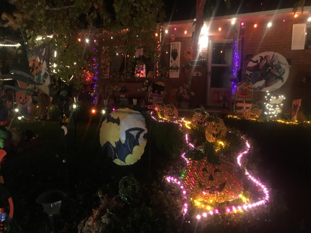 Aneita Millett's house is adorned with fanciful lights and whimsical decorations for Halloween, Washington City, Utah, Oct. 27, 2016 | Photo by Hollie Reina, St. George News
