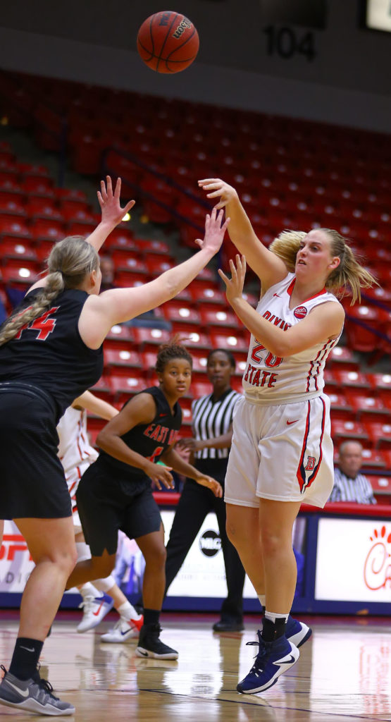 Dixie State's Ashlee Burge (20), Dixie State University vs. Cal State East Bay University, Women's Basketball, St. George, Utah, Nov. 21, 2016, | Photo by Robert Hoppie, ASPpix.com, St. George News