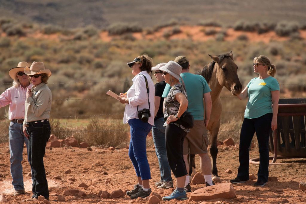 L-R: Directors Marcia Thayne and Martha Corton and participants in M.E.E.T. the Mustangs, Kayenta Korrals, Ivins, Utah, Oct. 29, 2016 | Photo by Jim Lillywhite, St. George News