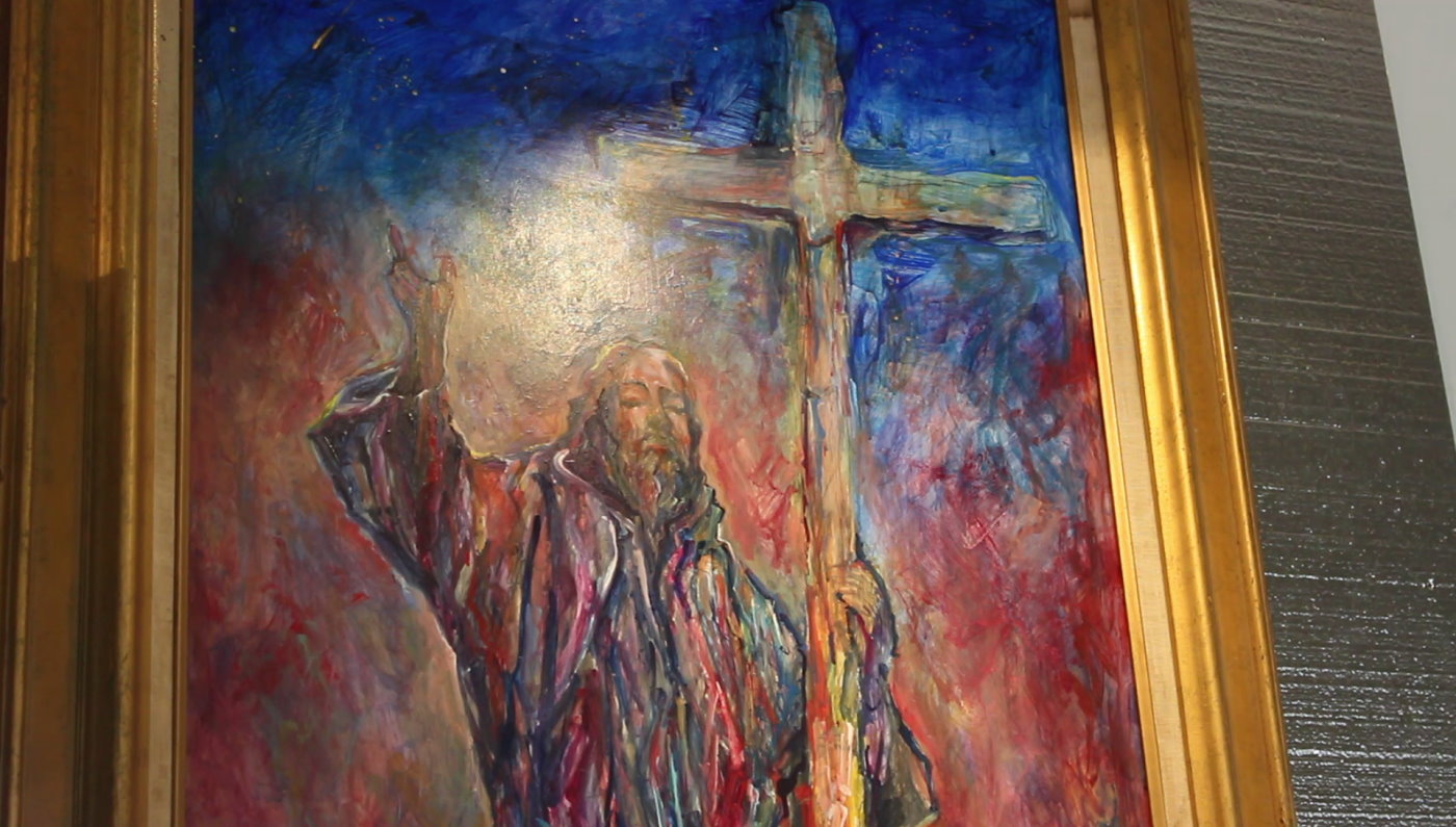 A painting by Gustave Alhadeff at Solomon's Porch Foursquare Fellowship in St. George. Alhadeff donated the five paintings to the church after it helped him during a bad time in his life, St. George, Utah, Nov. 13, 2016 | Photo by Mori Kessler, St. George News