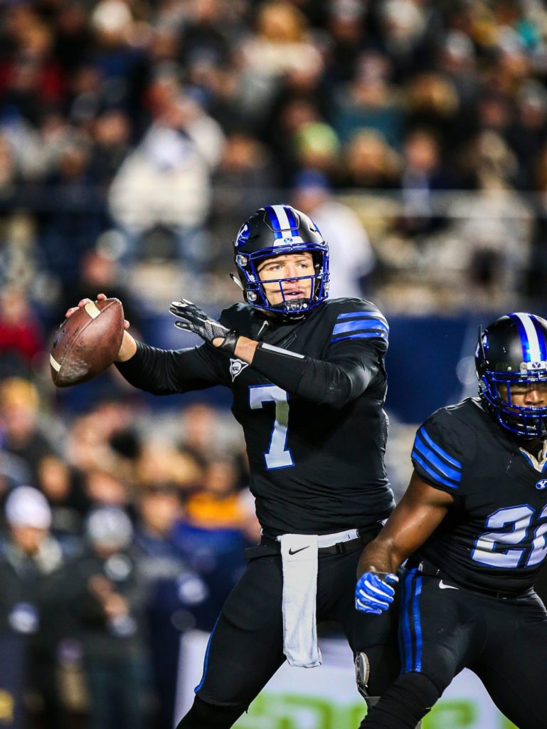 Taysom Hill, BYU vs. Utah State, Provo, Utah, Nov. 26, 2016 | Photo by BYU Photo