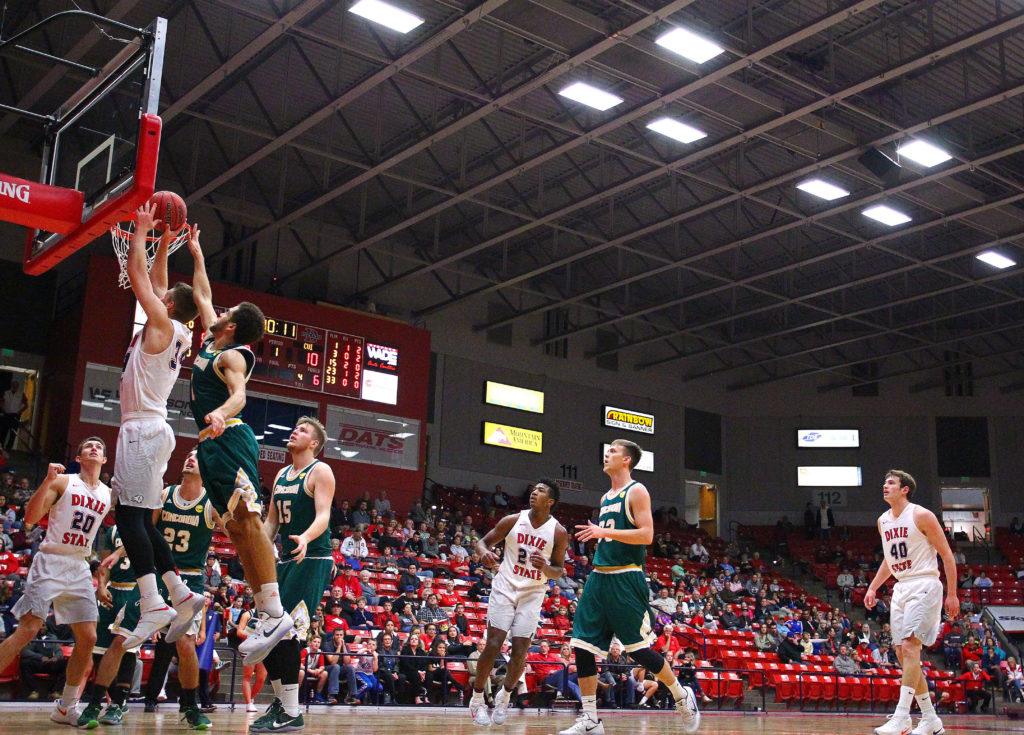 Dixie State University vs. Concordia University Irvine, Men's Basketball, St. George, Utah, Dec. 3, 2016, | Photo by Robert Hoppie, ASPpix.com, St. George News