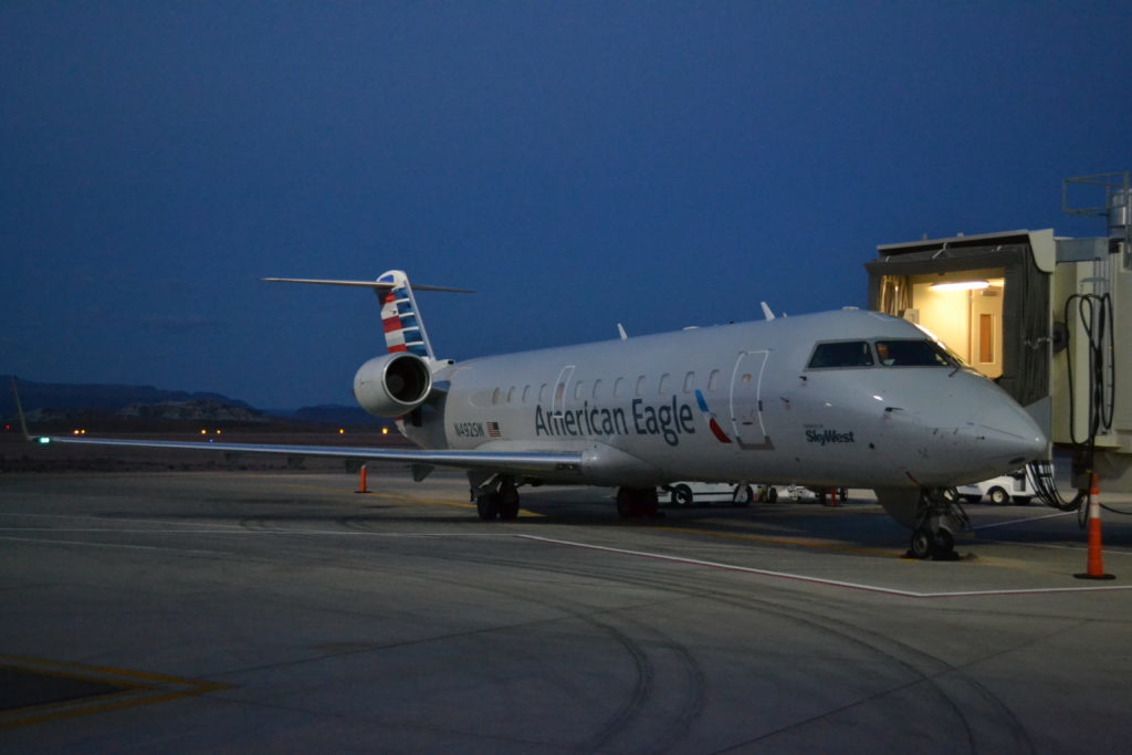 In this November 2016 file photo, a Canadair Regional Jet is prepared for boarding for its inaugural flight to Phoenix, Arizona, St. George Regional Airport, Utah, Nov. 4, 2016 | Photo by Joseph Witham, St. George News