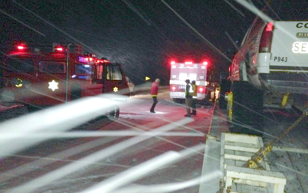 Emergency responders brave blizzard-like conditions during the rescue of Karen Klein after she went missing Thursday, North Rim, Arizona, Dec. 24, 2016 | Photo courtesy of Coconino County Search and Rescue, St. George News