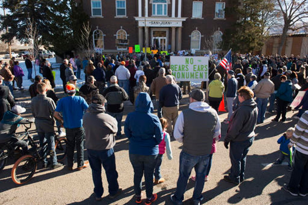 San Juan County residents protest against the new Bears Ears National Monument, Montecello, Utah, Dec. 29, 2016 | Photo by Rick Egan/The Salt Lake Tribune via AP, St. George News