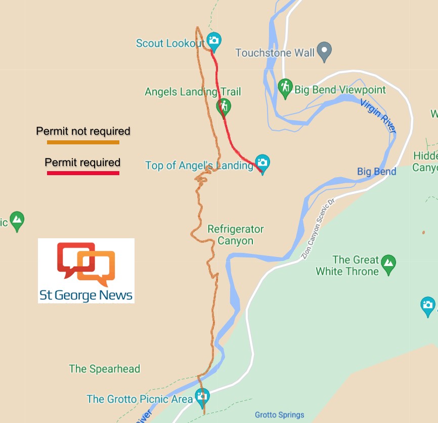 Angels Landing Trail Map